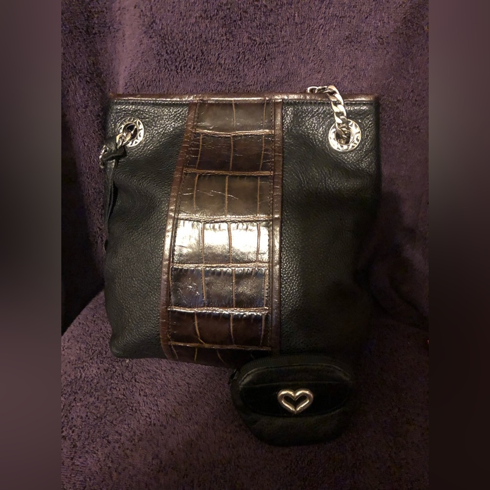 Brighton Leather Chain Shoulder Bag & Coin Purse